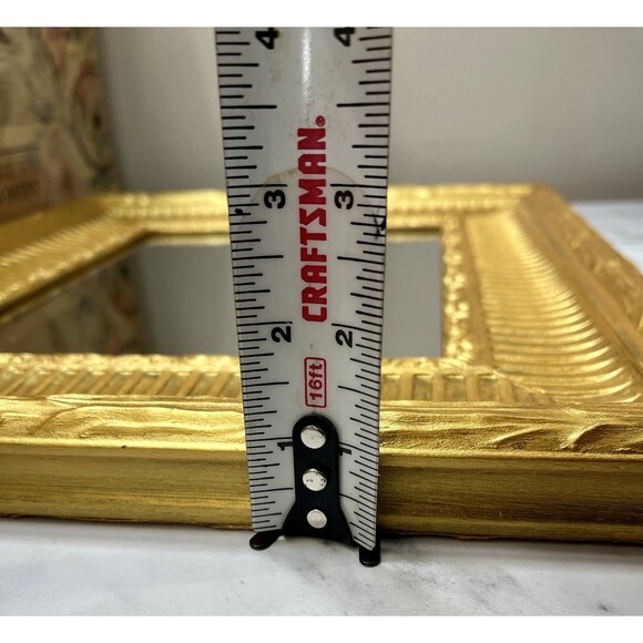 VTG Ornate Gold Tone Gallery Wall Mirror Hollywood Regency Wood 16x13.75in - Picture 9 of 9